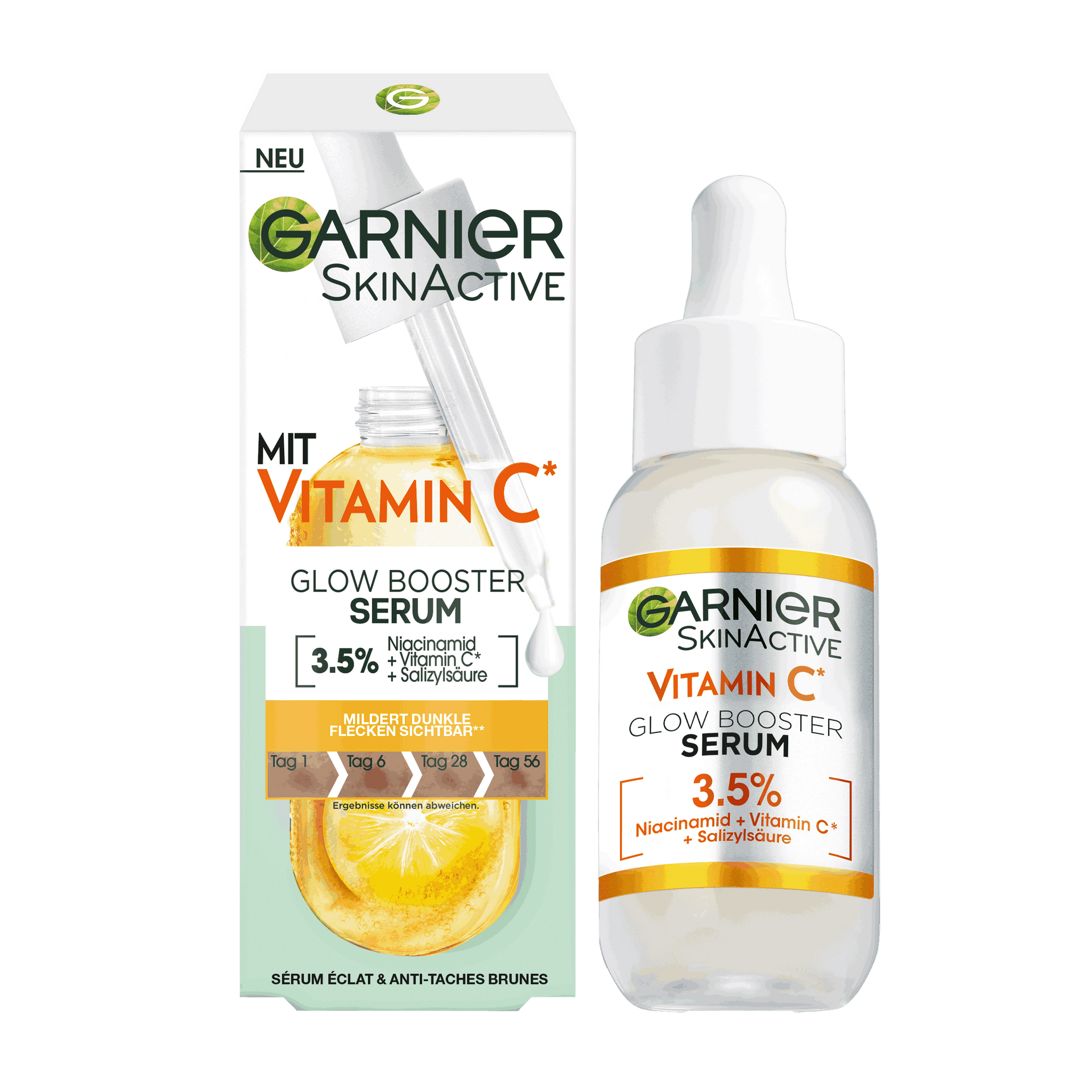 gesichtspflege gesichtspflege marken vitamin c garnier vitamin c glow booster serum mit 3 5 niacinamid vitamin c salizylsaeure
