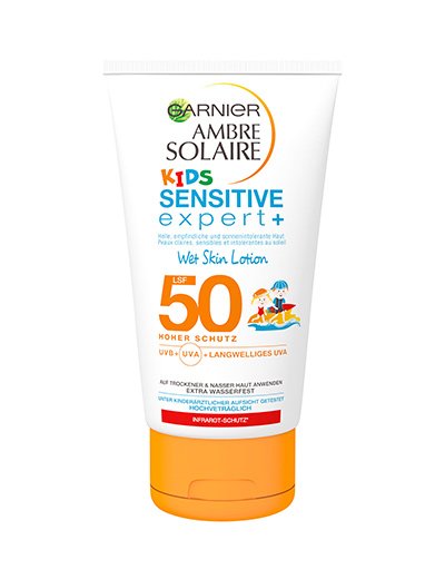 Sensitive Expert+ Wet Skin-Lotion mit Garnier LSF 50 